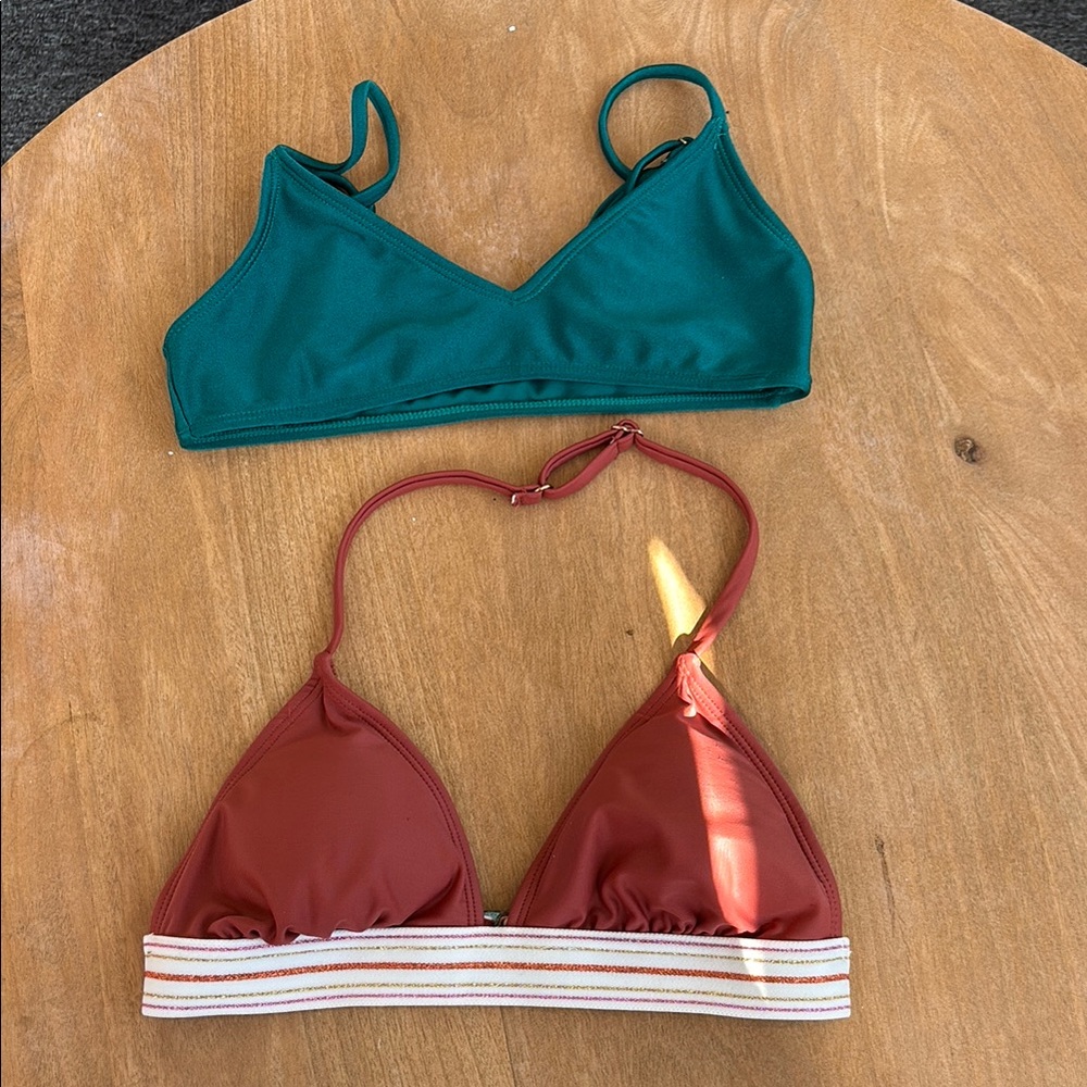 Stylish Teal and Rust Bikini Set